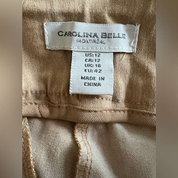 Carolina Belle women’s tan stretch pull on pants - size 12. Never worn. - Picture 3 of 5